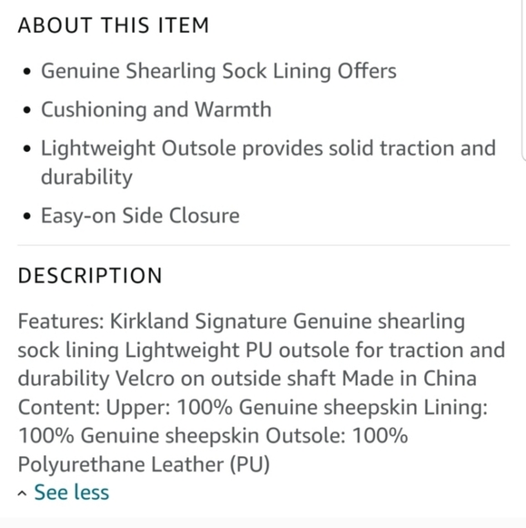 Kirkland Signature Kids Genuine sheepskin Shearling Boots  Nwt - Picture 7 of 8